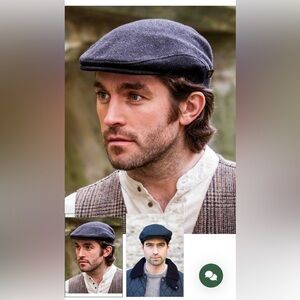 Mucros Weavers Irish Flat Cap Mens TRINITY CHARCOAL  Large